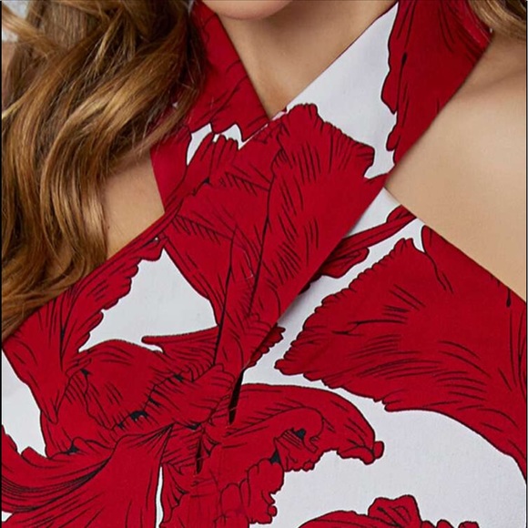 Boho Floral Print Halter Tank Top Blouse - Picture 7 of 9